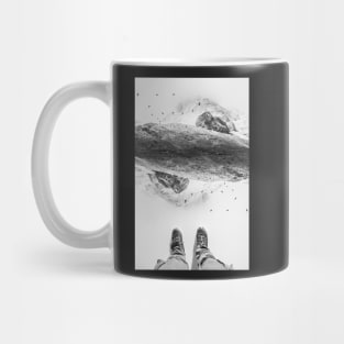 Eagle Mountain black and white photo manipulation illustration Mug